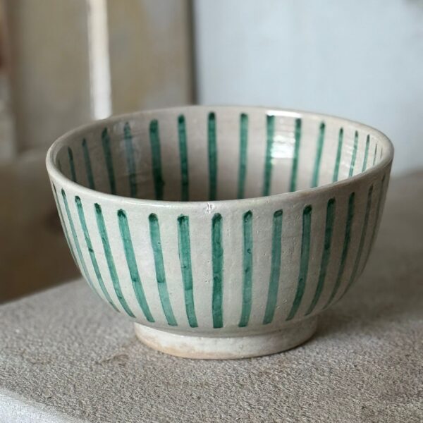 Lyon Bol - Fez Keramik Grönturkos och beige/vit