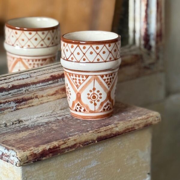 Portofino Mugg - Traditionelle Brun och vit, H10 cm