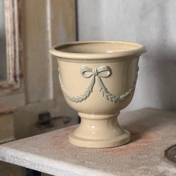 Pot Médicis roses et rosaces - Beige, 25x25