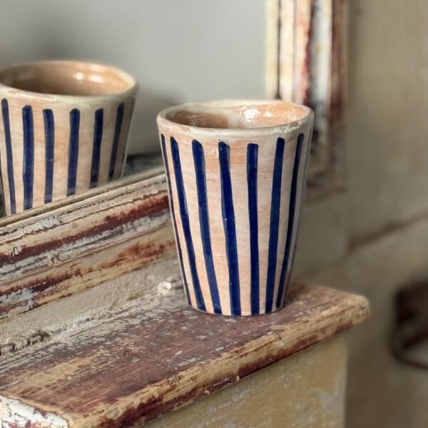 Lyon une tasse - Blå och beige, H15cm