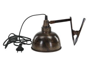 Klämlampa i metall antikbrun