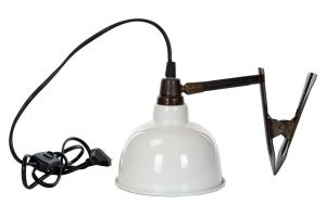Klämlampa i metall vit